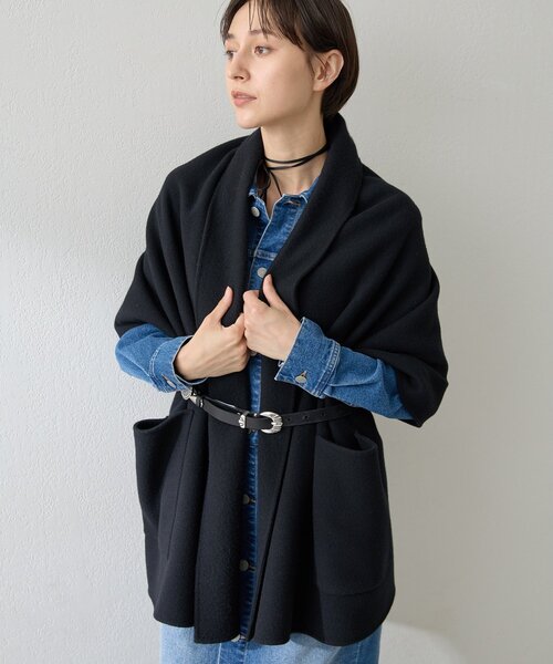 Whim Gazette(ウィムガゼット)の「リバーケープ(ポンチョ・レディース・ブラック/キャメル・FREE)」の18枚目の写真