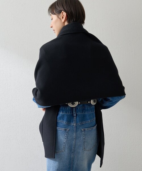 美品　ウィムガゼット　Whim Gazette ポンチョ・ケープコート Whim Gazette(ウィム ガゼット)のカシミヤリバーポンチョコート