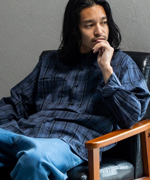 430（フォーサーティ）の「ms6214-L-S CHECK SHIRT シャツ(25-145)（シャツ/ブラウス・メンズ・ブルー系その他/ブラック×ホワイト/ブラウン系その他/チェック・0/1/2/3）」の4枚目の写真