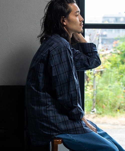 430（フォーサーティ）の「ms6214-L-S CHECK SHIRT シャツ(25-145)（シャツ/ブラウス・メンズ・ブルー系その他/ブラック×ホワイト/ブラウン系その他/チェック・0/1/2/3）」の5枚目の写真