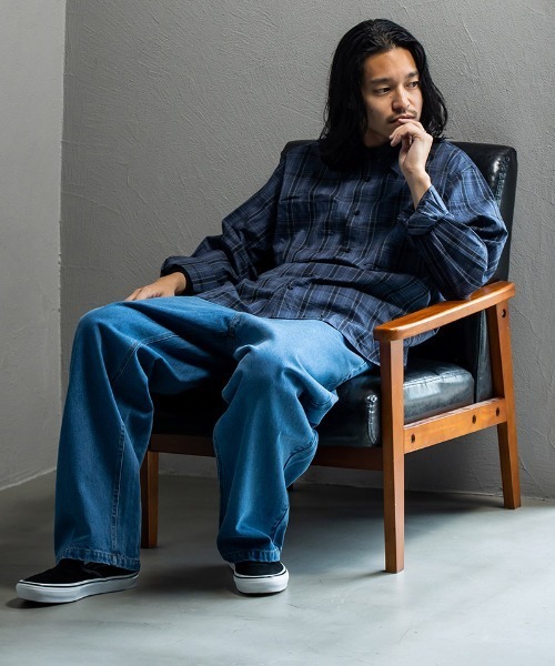 430（フォーサーティ）の「ms6214-L-S CHECK SHIRT シャツ(25-145)（シャツ/ブラウス・メンズ・ブルー系その他/ブラック×ホワイト/ブラウン系その他/チェック・0/1/2/3）」の6枚目の写真