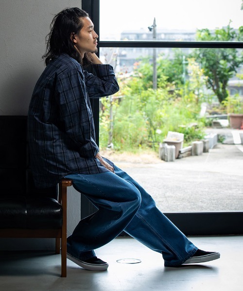 430（フォーサーティ）の「ms6214-L-S CHECK SHIRT シャツ(25-145)（シャツ/ブラウス・メンズ・ブルー系その他/ブラック×ホワイト/ブラウン系その他/チェック・0/1/2/3）」の7枚目の写真