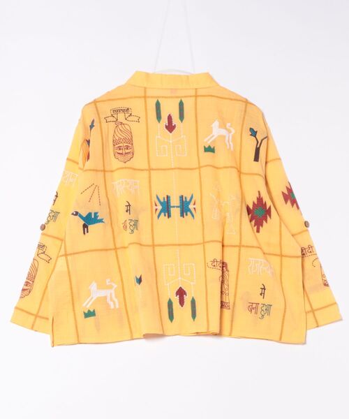 チャイハネ（チャイハネ）の「【チャイハネ】ラジャラン刺繍シャツ（シャツ/ブラウス・レディース・ネイビー/イエロー/ホワイト・FREE）」の10枚目の写真