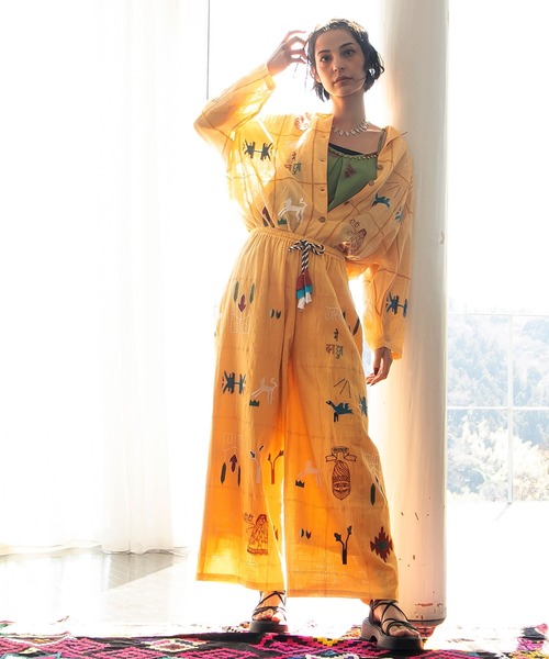 チャイハネ（チャイハネ）の「【チャイハネ】ラジャラン刺繍シャツ（シャツ/ブラウス・レディース・ネイビー/イエロー/ホワイト・FREE）」の12枚目の写真