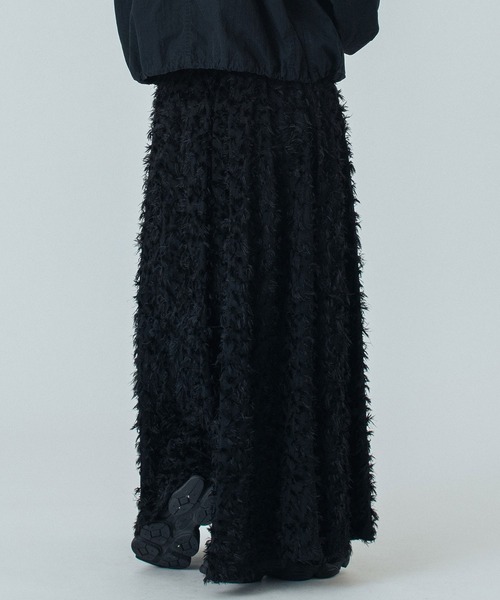 ROSE BUD（ローズバッド）の「(mici)JACQUARD TUCK LONG SKIRT（スカート・レディース・ブラック/ネイビー・S/M）」の5枚目の写真