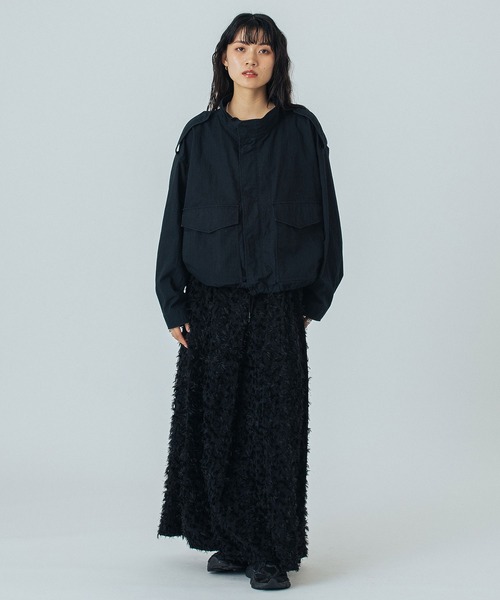 ROSE BUD（ローズバッド）の「(mici)JACQUARD TUCK LONG SKIRT（スカート・レディース・ブラック/ネイビー・S/M）」の6枚目の写真
