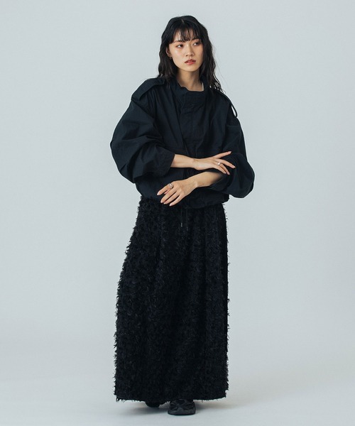 ROSE BUD（ローズバッド）の「(mici)JACQUARD TUCK LONG SKIRT（スカート・レディース・ブラック/ネイビー・S/M）」の8枚目の写真