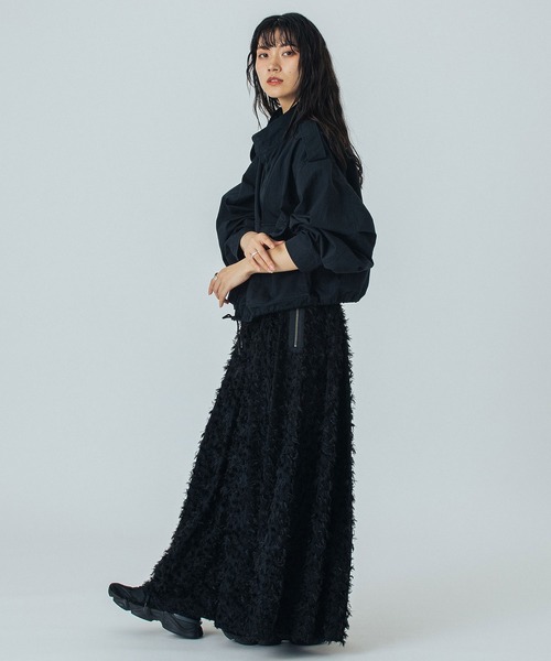 ROSE BUD（ローズバッド）の「(mici)JACQUARD TUCK LONG SKIRT（スカート・レディース・ブラック/ネイビー・S/M）」の9枚目の写真