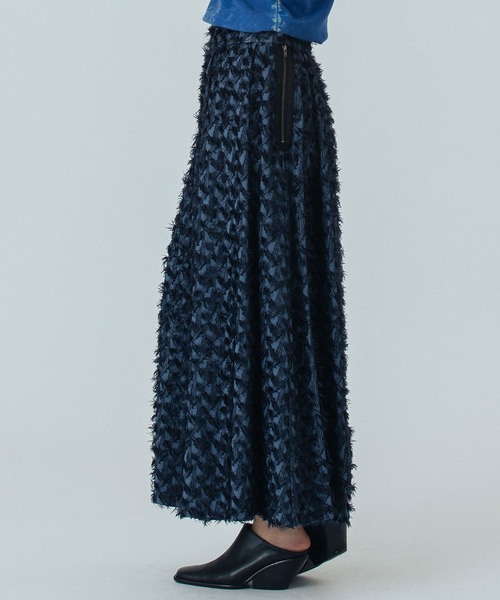 ROSE BUD（ローズバッド）の「(mici)JACQUARD TUCK LONG SKIRT（スカート・レディース・ブラック/ネイビー・S/M）」の14枚目の写真