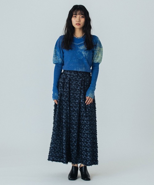 ROSE BUD（ローズバッド）の「(mici)JACQUARD TUCK LONG SKIRT（スカート・レディース・ブラック/ネイビー・S/M）」の18枚目の写真