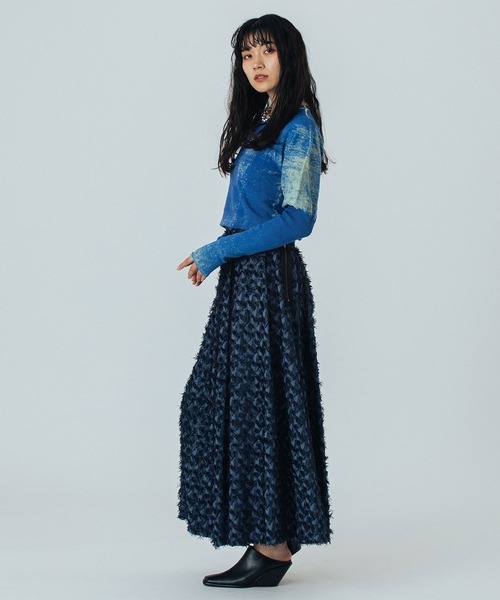 ROSE BUD（ローズバッド）の「(mici)JACQUARD TUCK LONG SKIRT（スカート・レディース・ブラック/ネイビー・S/M）」の20枚目の写真