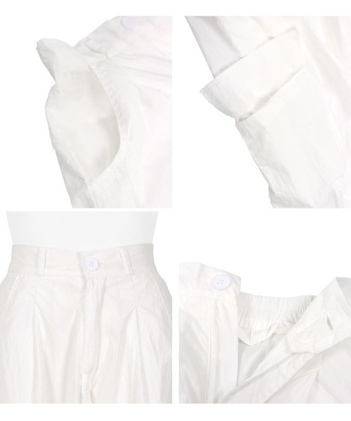 KOBE LETTUCE（コウベレタス）の「2wayドロスト付きダブルタックカーゴカーブパンツ（カーゴパンツ・レディース・ホワイト/ネイビー/グレー・M）」の11枚目の写真