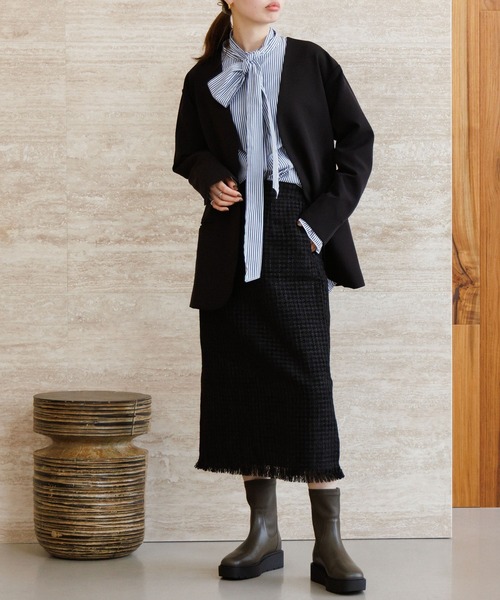 HIMIKO（ヒミコ）の「【HIMIKO】プラットフォームストレッチブーツ/651421（ブーツ・レディース・ブラック/カーキ/ベージュ・25.0cm/24.5cm/26.0cm/25.5cm/23.0cm/21.5cm/24.0cm/23.5cm/22.5cm/22.0cm/26.5cm）」の8枚目の写真