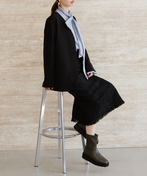 HIMIKO（ヒミコ）の「【HIMIKO】プラットフォームストレッチブーツ/651421（ブーツ・レディース・ブラック/カーキ/ベージュ・25.0cm/24.5cm/26.0cm/25.5cm/23.0cm/21.5cm/24.0cm/23.5cm/22.5cm/22.0cm/26.5cm）」の10枚目の写真