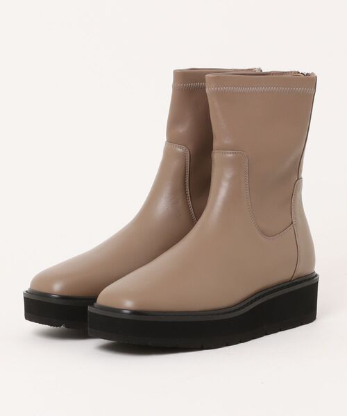 HIMIKO（ヒミコ）の「【HIMIKO】プラットフォームストレッチブーツ/651421（ブーツ・レディース・ブラック/カーキ/ベージュ・25.0cm/24.5cm/26.0cm/25.5cm/23.0cm/21.5cm/24.0cm/23.5cm/22.5cm/22.0cm/26.5cm）」の21枚目の写真