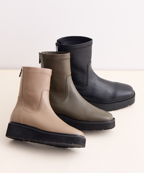 HIMIKO（ヒミコ）の「【HIMIKO】プラットフォームストレッチブーツ/651421（ブーツ・レディース・ブラック/カーキ/ベージュ・25.0cm/24.5cm/26.0cm/25.5cm/23.0cm/21.5cm/24.0cm/23.5cm/22.5cm/22.0cm/26.5cm）」の11枚目の写真
