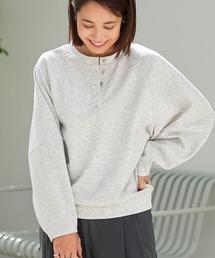 ヘンリーネック コクーンラグランスリーブ オーバーサイズソフトダンボールニットスウェット【THE CRAFT CREW PRODUCTS】