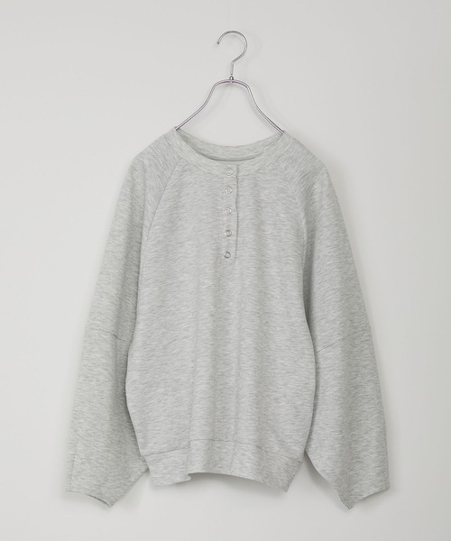 セール】ヘンリーネック コクーンラグランスリーブ オーバーサイズ