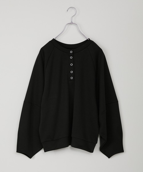 ヘンリーネック コクーンラグランスリーブ オーバーサイズソフト