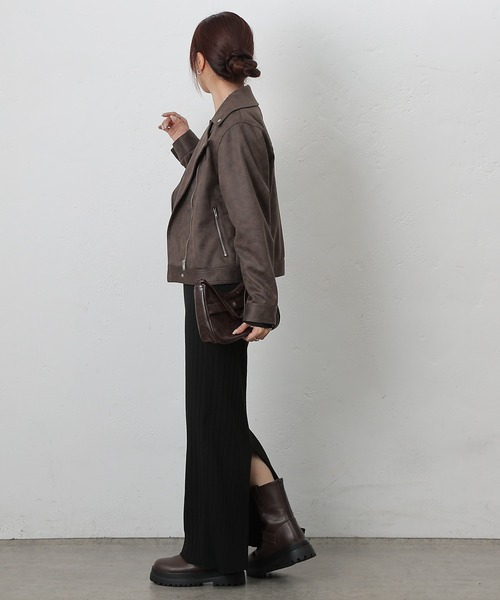 COLONY 2139(コロニートゥーワンスリーナイン)の「スエードポンチライダース(ライダースジャケット・レディース・ブラウン/キャメル/チャコールグレー・FREE)」の18枚目の写真