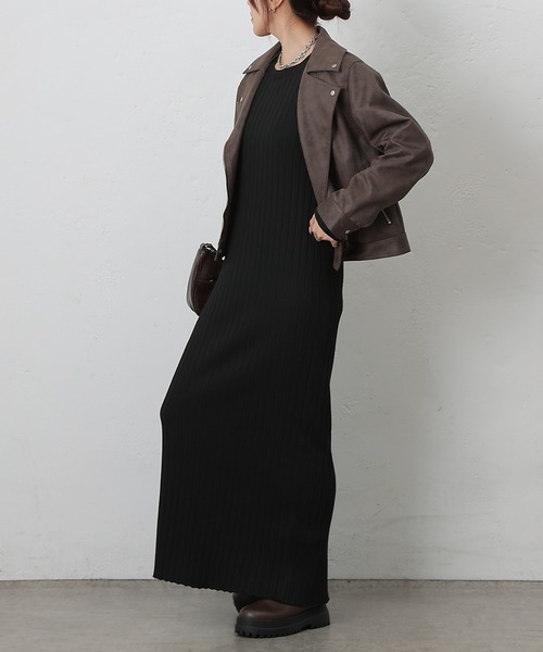 COLONY 2139(コロニートゥーワンスリーナイン)の「スエードポンチライダース(ライダースジャケット・レディース・ブラウン/キャメル/チャコールグレー・FREE)」の19枚目の写真