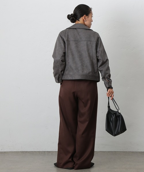 COLONY 2139(コロニートゥーワンスリーナイン)の「スエードポンチライダース(ライダースジャケット・レディース・ブラウン/キャメル/チャコールグレー・FREE)」の11枚目の写真