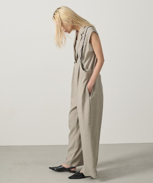 AIC.（エーアイシー）の「ベルトショルダーストライプパンツ/セットアップ可能（その他パンツ・レディース・グレイッシュベージュ/ブラック・FREE）」の14枚目の写真