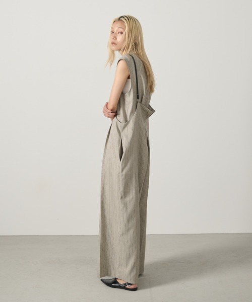 AIC.（エーアイシー）の「ベルトショルダーストライプパンツ/セットアップ可能（その他パンツ・レディース・グレイッシュベージュ/ブラック・FREE）」の15枚目の写真