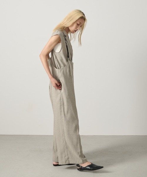 AIC.（エーアイシー）の「ベルトショルダーストライプパンツ/セットアップ可能（その他パンツ・レディース・グレイッシュベージュ/ブラック・FREE）」の17枚目の写真