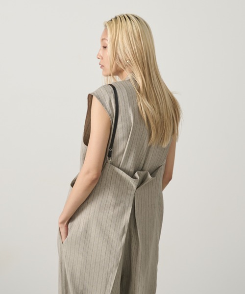 AIC.（エーアイシー）の「ベルトショルダーストライプパンツ/セットアップ可能（その他パンツ・レディース・グレイッシュベージュ/ブラック・FREE）」の19枚目の写真