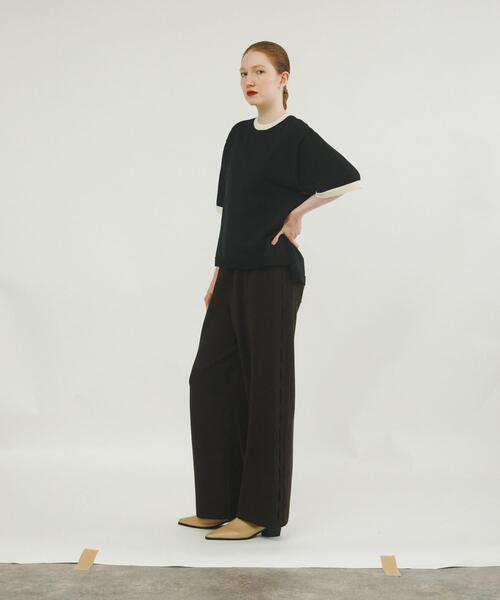 LAATO(ラート)の「sweat style knit pants(その他パンツ・レディース・オフホワイト/ブラウン・FREE/TALL)」の2枚目の写真