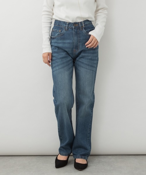 RCD(アールシーディー)の「スリムストレートデニムパンツ(デニムパンツ・レディース・ワンウォッシュ/ブルー/ネイビー・LL/L/M)」の7枚目の写真