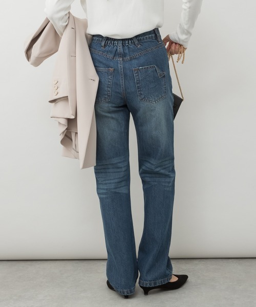 RCD(アールシーディー)の「スリムストレートデニムパンツ(デニムパンツ・レディース・ワンウォッシュ/ブルー/ネイビー・LL/L/M)」の9枚目の写真