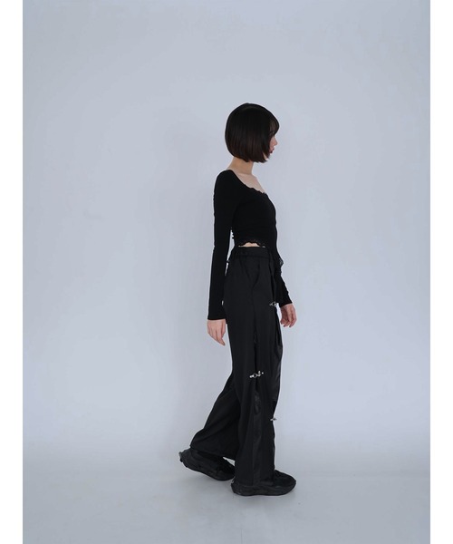 Uenui（ウニュイ）の「double material pin pants（スウェットパンツ・レディース・ブラック・FREE）」の7枚目の写真