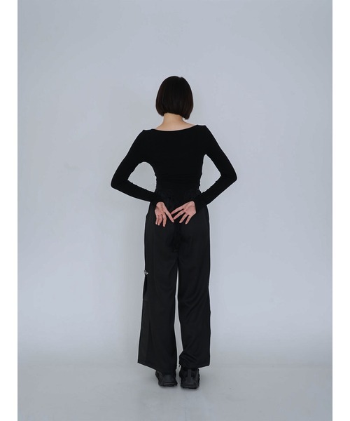 Uenui（ウニュイ）の「double material pin pants（スウェットパンツ・レディース・ブラック・FREE）」の9枚目の写真