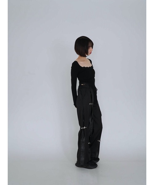 Uenui（ウニュイ）の「double material pin pants（スウェットパンツ・レディース・ブラック・FREE）」の15枚目の写真