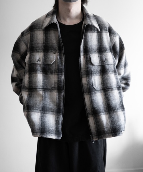 RUUBON(ルーボン)の「【RUUBON】shaggy double zip box jacket / シャギーダブルジップボックスジャケット(その他アウター・メンズ・ブラウン/ブラック・L/M/S)」の3枚目の写真