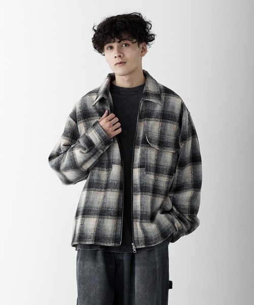 RUUBON(ルーボン)の「【RUUBON】shaggy double zip box jacket / シャギーダブルジップボックスジャケット(その他アウター・メンズ・ブラウン/ブラック・L/M/S)」の11枚目の写真
