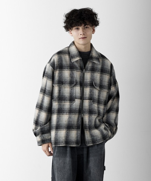 RUUBON(ルーボン)の「【RUUBON】shaggy double zip box jacket / シャギーダブルジップボックスジャケット(その他アウター・メンズ・ブラウン/ブラック・L/M/S)」の13枚目の写真