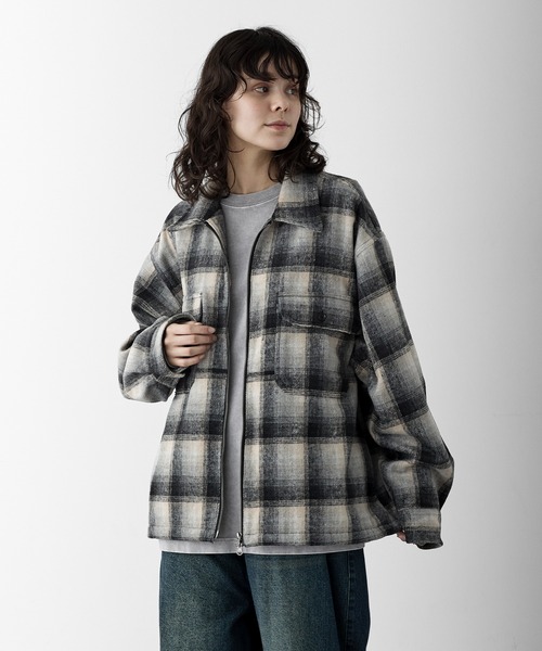 RUUBON】shaggy double zip box jacket / シャギーダブルジップ