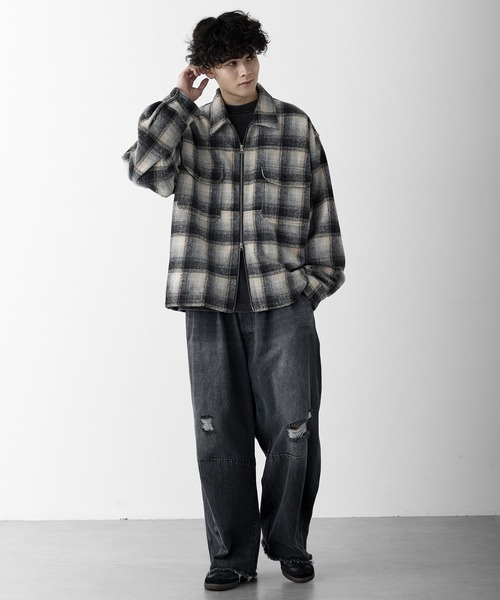 RUUBON(ルーボン)の「【RUUBON】shaggy double zip box jacket / シャギーダブルジップボックスジャケット(その他アウター・メンズ・ブラウン/ブラック・L/M/S)」の22枚目の写真