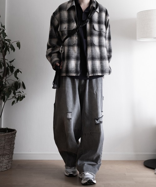 RUUBON】shaggy double zip box jacket / シャギーダブルジップ