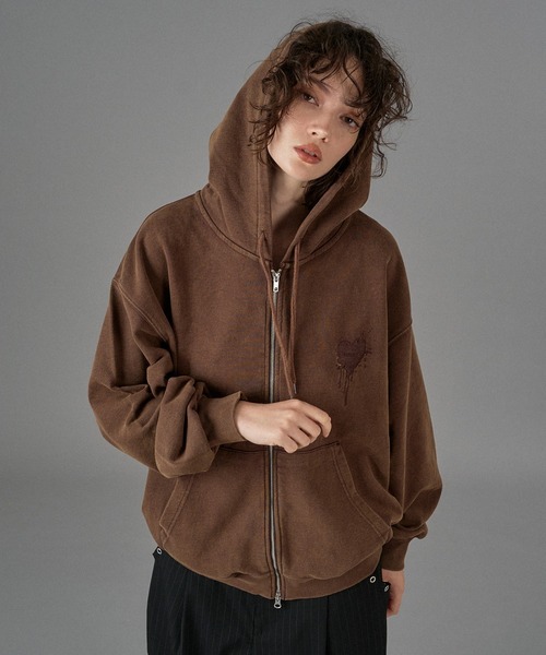 p(R)ojectR® Heart Logo Parker Mサイズ最終値下げ 25AW HEART LOGO FULL-ZIP HOODIE / ハートロゴフルジップ
