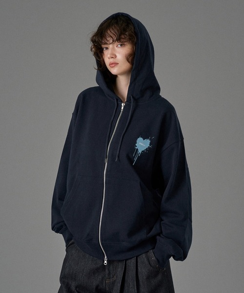 p(R)ojectR® Heart Logo Parker Mサイズ最終値下げ 25AW HEART LOGO FULL-ZIP HOODIE / ハートロゴフルジップ