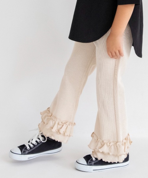BRANSHES(ブランシェス)の「リブフリルパンツ(その他パンツ・キッズ・アイボリー/ラベンダー/チャコールグレー・120/130/100/110/140/150/90/80)」の1枚目の写真
