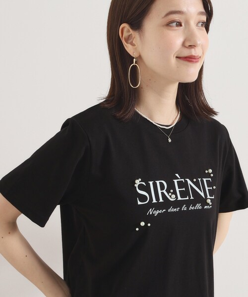 ITS'DEMO(イッツデモ)の「◆【手洗い可】パール調ロゴTシャツ(Tシャツ/カットソー・レディース・ブラック/ピンク系/オフホワイト・00)」の8枚目の写真