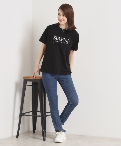 ITS'DEMO(イッツデモ)の「◆【手洗い可】パール調ロゴTシャツ(Tシャツ/カットソー・レディース・ブラック/ピンク系/オフホワイト・00)」の17枚目の写真
