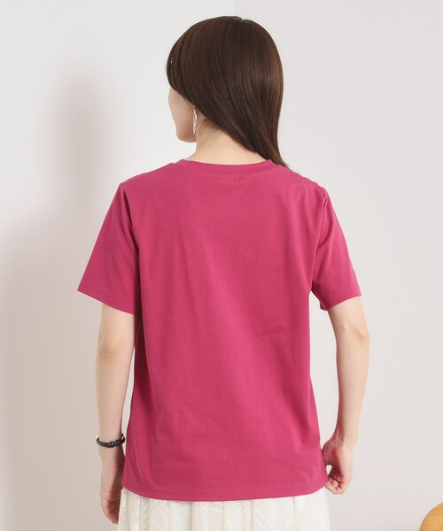 ITS'DEMO(イッツデモ)の「◆【手洗い可】パール調ロゴTシャツ(Tシャツ/カットソー・レディース・ブラック/ピンク系/オフホワイト・00)」の13枚目の写真
