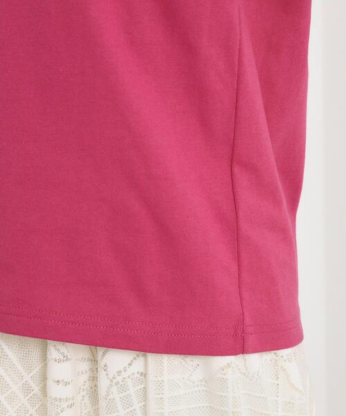 ITS'DEMO(イッツデモ)の「◆【手洗い可】パール調ロゴTシャツ(Tシャツ/カットソー・レディース・ブラック/ピンク系/オフホワイト・00)」の9枚目の写真