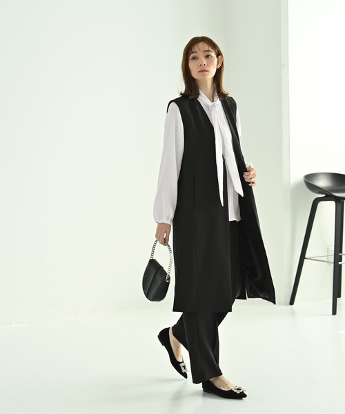 STYLE DELI(スタイルデリ)の「【Kana Oyama×BLK001】ロングジレ/DELI size(ベスト・レディース・ネイビー/ブラック・FREE)」の4枚目の写真